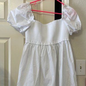 Aritizia / Sunday Best White Puff-sleeve babydoll mini dress